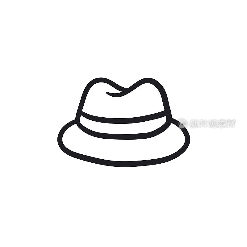 Classic hat sketch icon